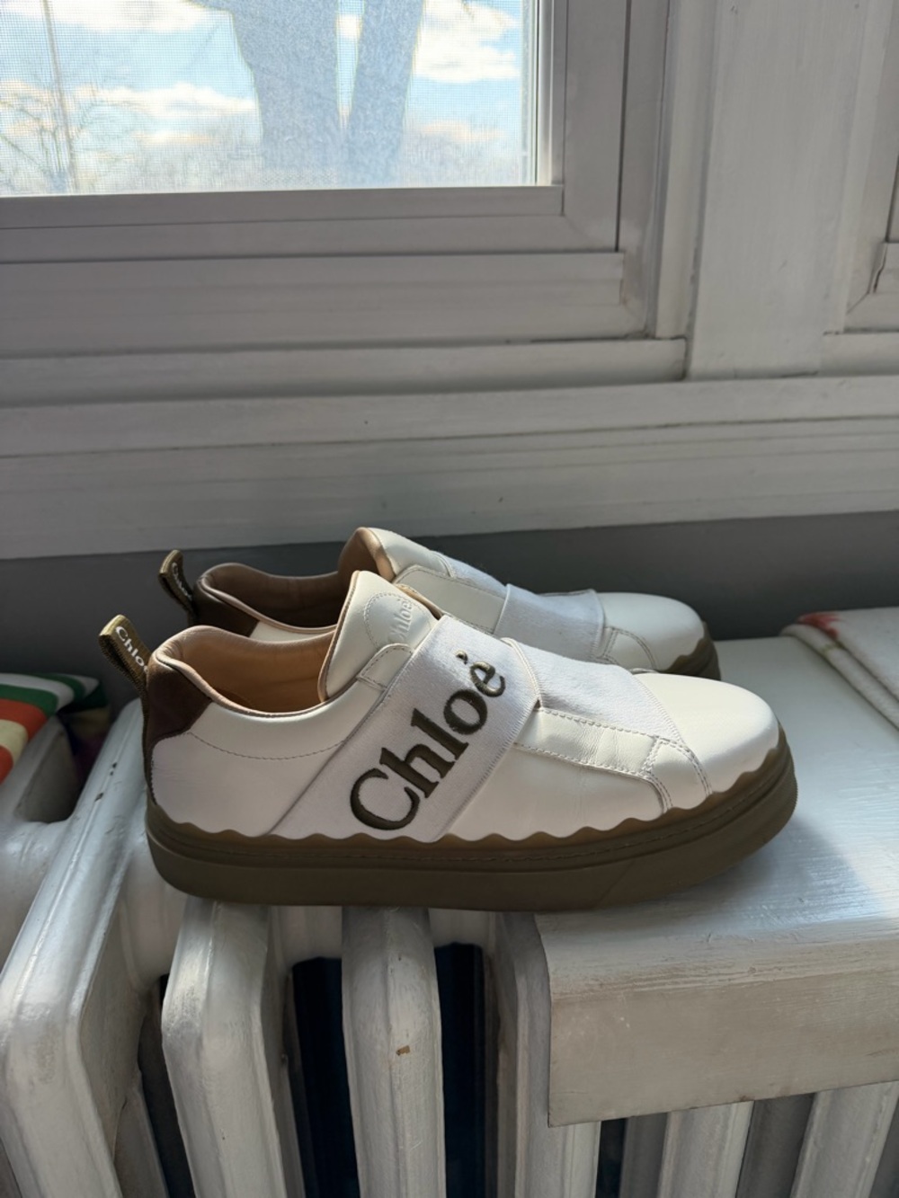 Chloé Lauren leather Slip on sneakers